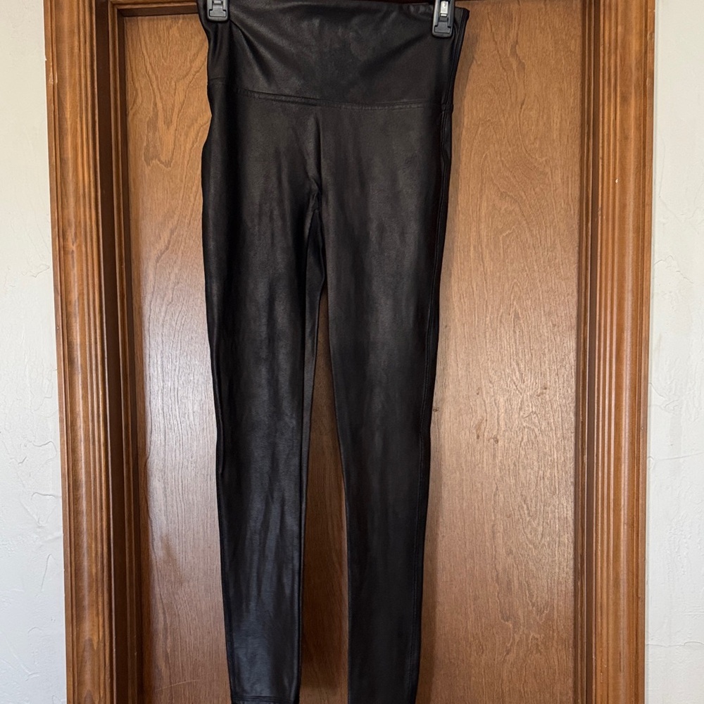 Spanx Black Faux Leather Leggings